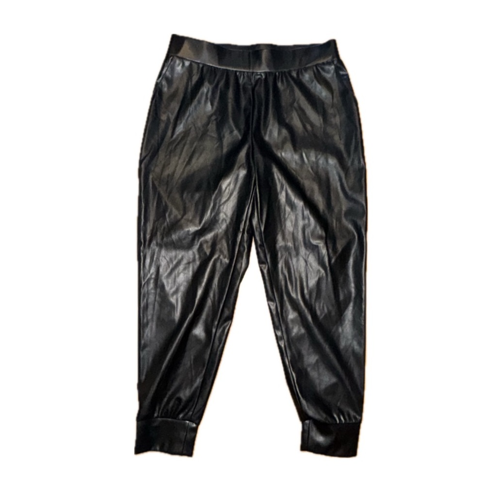 12 Thompson Shiny Black Faux Leather Pants